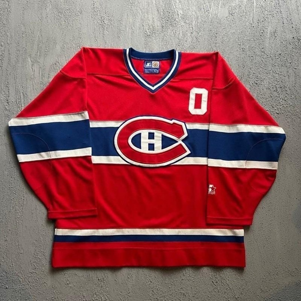 Vintage Montreal Canadian Jersey Mens XL Red 1990s Pierre Bouchard SIGNED